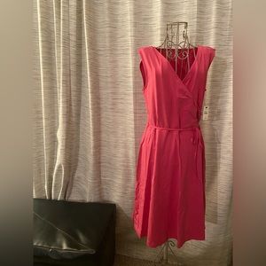 Talbots Pink A-line V-Neck Dress, Size Small